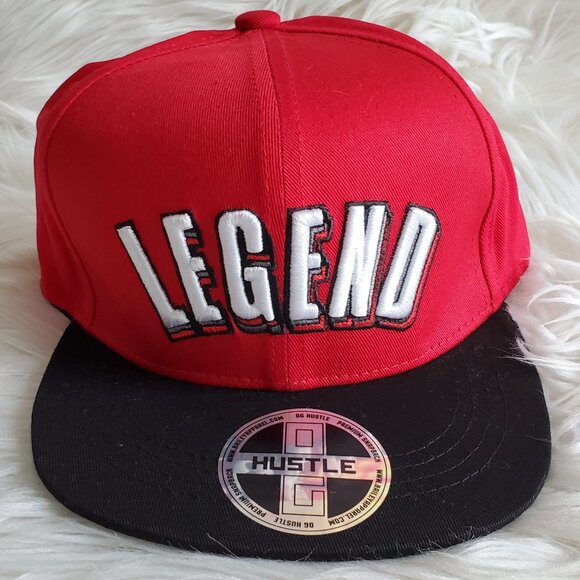 Hustle Red/Black & LIL'OG Cream Snapback Hat Cap SZ (One Size) - Picture 3 of 13